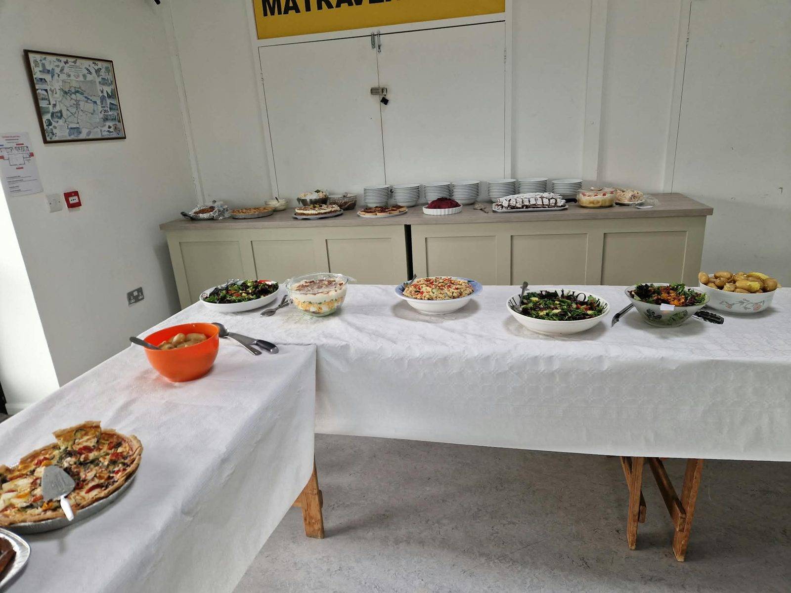 The buffet laid out