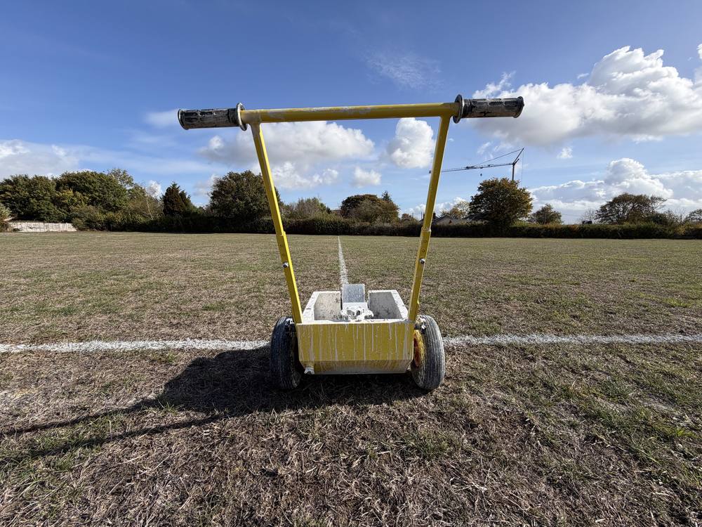 The line marker on the pitch
