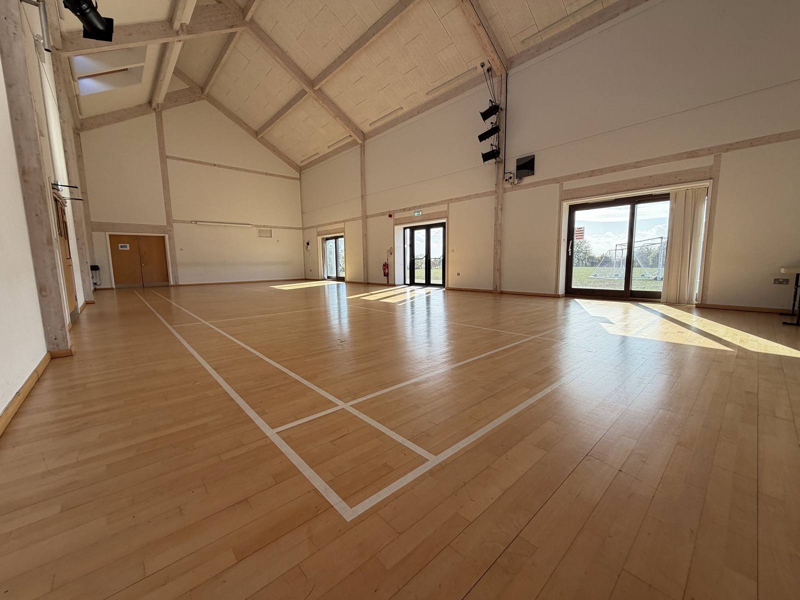 Sunlight across the main hall floor